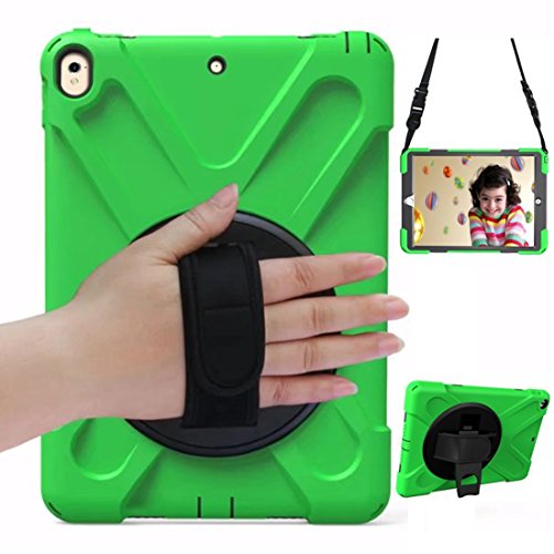 Boomshine �V�^ iPad 9.7 2017 �V�����_�[�P�[�X �|���J�[�{�l�C�g �n�[�h�V�F�� + �\�t�gTPU ��2�w�\���ŁA�S�ʕی� �ϏՌ� �Ռ��z�� �h�o ���f�� �n�C�u���b�h �P�[�X �S12�F (�O���[��)