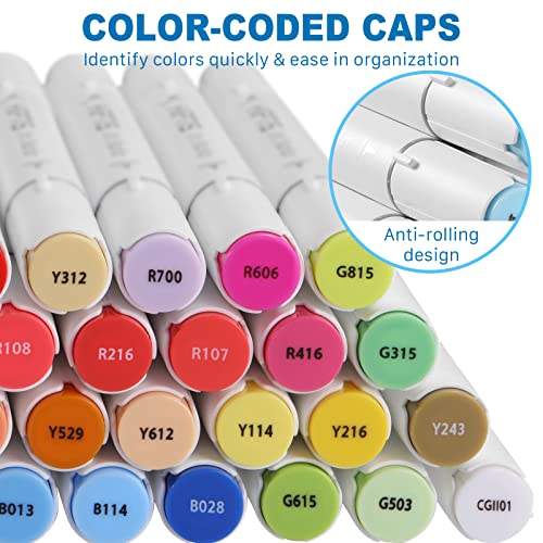 Alcohol Based Markers 52/26 Colors, Dual Tip Alcohol Markers Set With Case, Brush & Chisel Tip Sketch Markers For Adults Or Kids Coloring,Drawing, Sketching, Permanent Art Markers Copic Markers #TOP5