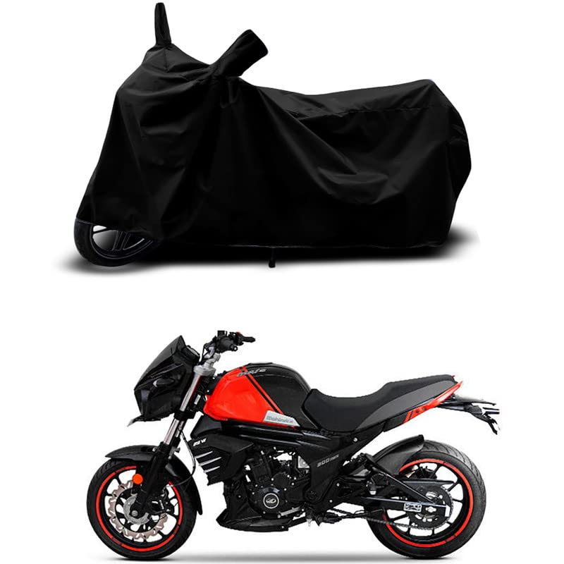 Image of 100% Scratchproof /UV-Rays /Heat Protection /Birds Dropping /Water Resistant /Dust Proof /Waterproof /Full Bike Scooty Two Wheeler Body Cover Compatible for Mojo 300 All Varients[Black]