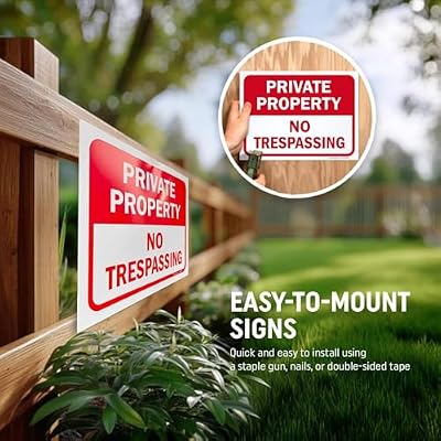SmartSign Private Property No Trespassing Sign, 9 x 12 Polystyrene Plastic (Pack of 5) Screen Printed, 10 mil Polystyrene Plastic, Red and White, Made in USA