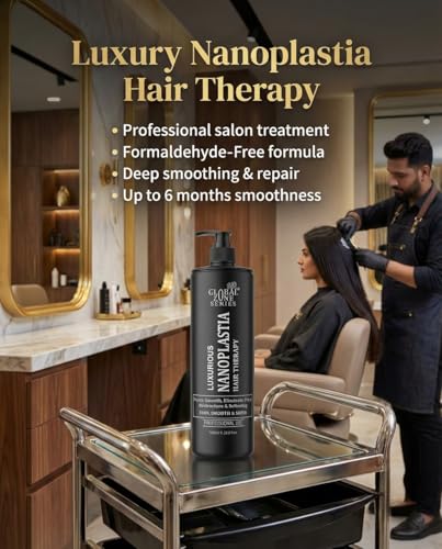 Image of Global Zone Series Premium Nanoplastia Treatment 1000 ml | frizz-free shiny and straight hairs upto 6 months | Professional use (BALCK NANOPLASTIA)