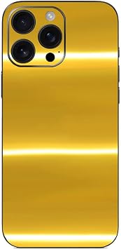 SopiGuard Sticker Skin for iPhone 16 Pro Max Full Body Wrap Precision Edge-to-Edge Chrome Gold