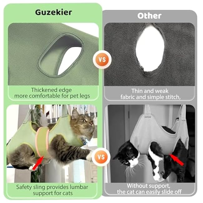 Guzekier Cat Grooming Hammock Harness for Cats, Cat Nail Clipper-Iblmnn5p