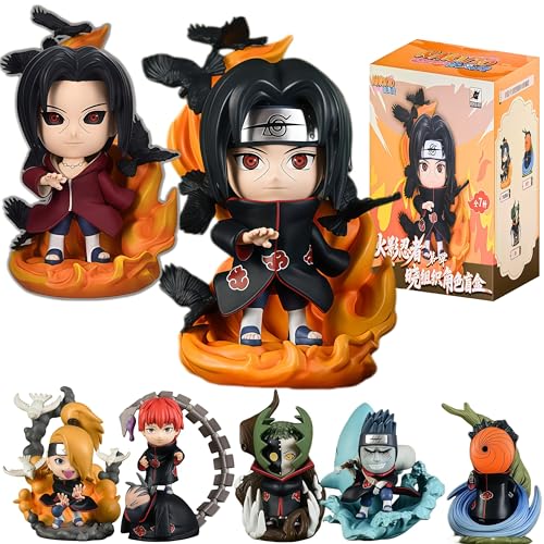 MINISO Naruto Blind Box Set Ramen Akatsuki Vol.1 Vol.2 Anime Character Collectible Figure Mystery Box Desktop Decoration Ornament (First Bomb)