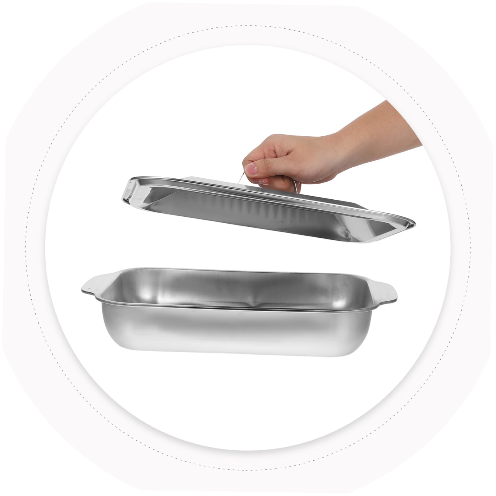 Garneck 1 Set Pirofila Profonda Rettangolare per BBQ e Facile da Design