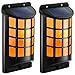 Produktbild ABREOME 2 Pack Solar Wandleuchte für Aussen LED Solarleuchte Garten mit Flackernd Tanzen Flamme, Wasserdicht Warmweiß ideal für Flur, Wand, Garten, Parties, Festivalfeiern, Weihnachtsdekoration