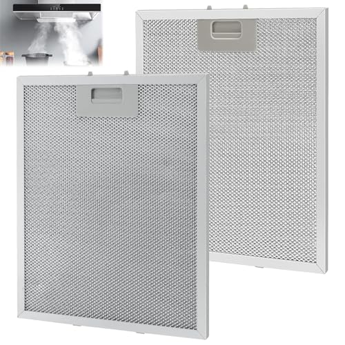 ZXBBTZ Graisse Couches Pour Grille Hotte Aspirante, Filtre Hotte 32x26 Pack 2 Aluminium Lavables Grille Universelle Filtre Hotte Cata Nettoyer Lavable Lave Vaisselle...