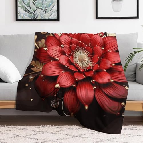 Couverture flanelle douce de qualité supérieure à fleurs 152cm