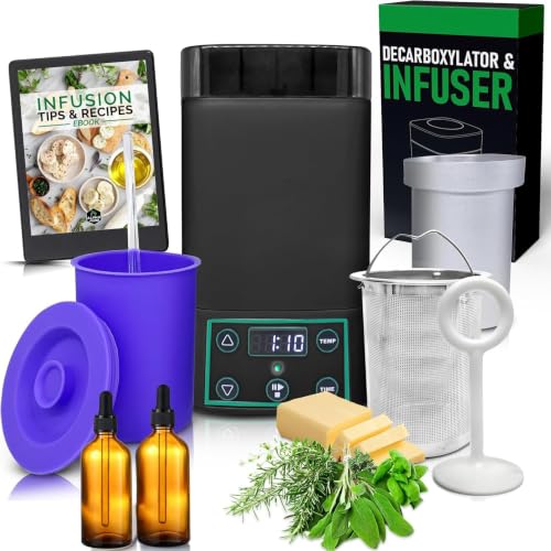 Image of Decarboxylator & Infuser, Butter Maker Machine, Oil Infuser Machine, Gummy Maker Kit, Botanical Extractor, Easy Decarboxylation, Includes Recipe EBook & 2 Tincture Bottles