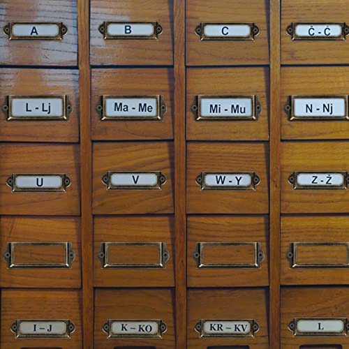 60 Pcs Office Library File Drawer Cabinet Card Tag Label Holder Metal Frame, Antique Bronze Metal Label Holders Name Card Frame For Wood Drawers Shelves Fabric Bins, 3 Sizes #TOP1