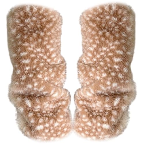 Jambières en fourrure marron douce style cerf aux finitions soignées