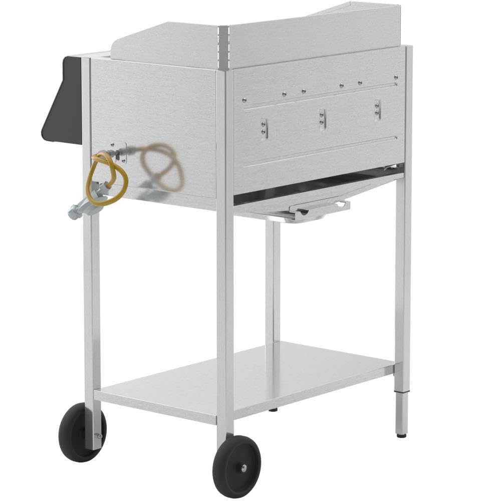 Schickling Gasgrill "Henry L - Basic" Premium BBQ Grillwagen komplett aus Edelstahl mit 3 Brennern – Made in Germany: 3-teiliger Grillrost, Fettschublade | Grillfläche: 55 x 33 cm