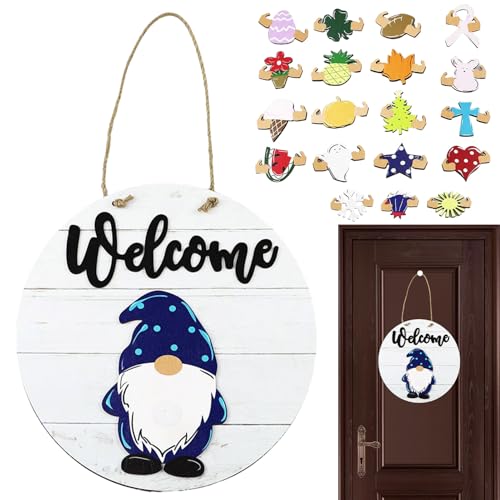 Panneau de bienvenue magnétique et décoration rustic porte - 8