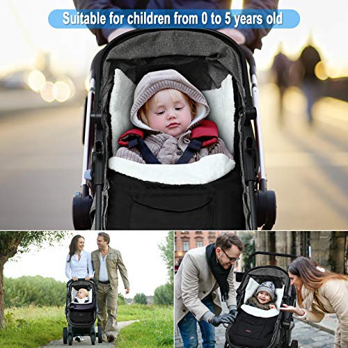 Lemeso Removable Stroller Sleeping Bag, Soft Fleece Lined, Fits Most Stroller Pram, Perfect For Baby, Black #TOP6