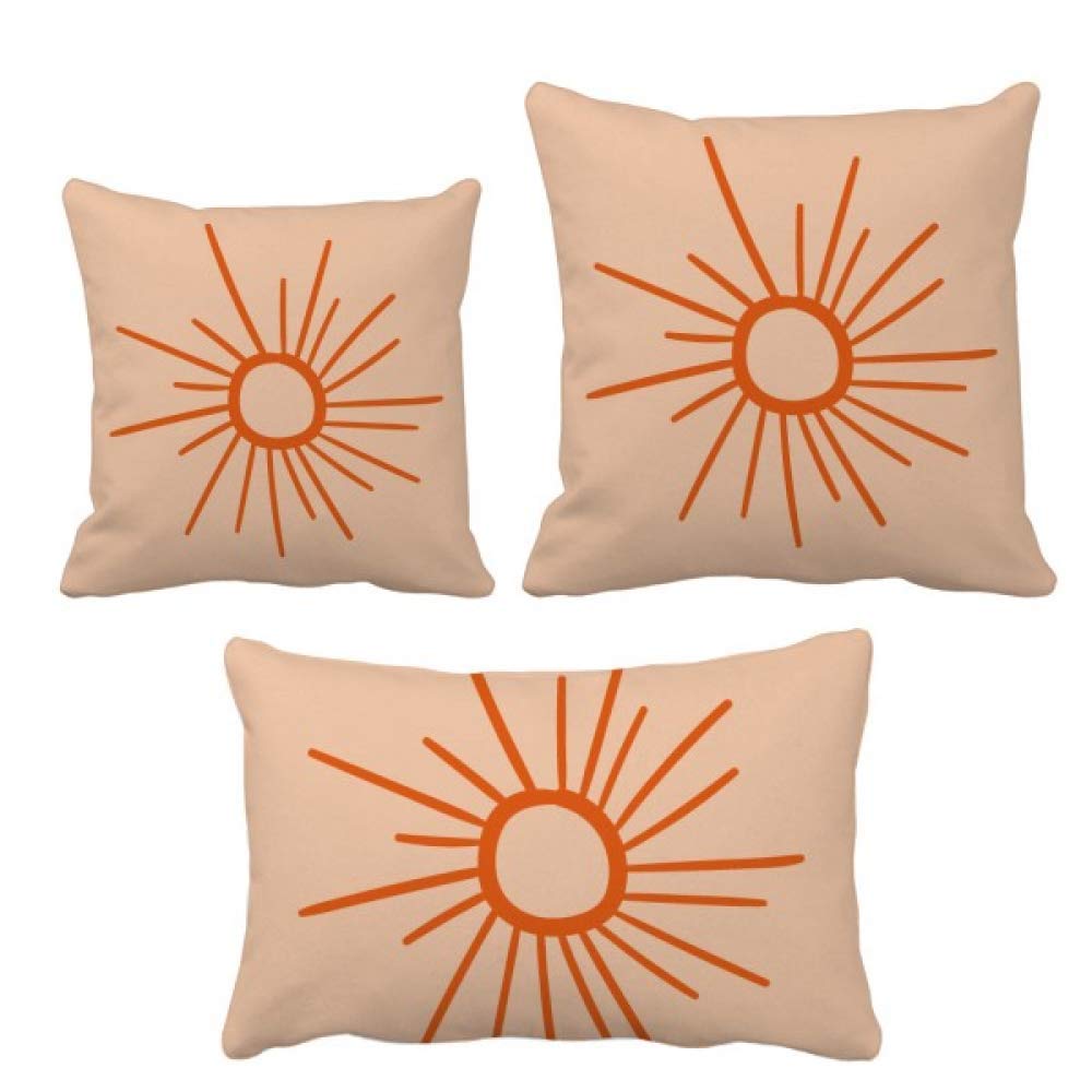 Coussins soleil orange complets à offrir comme cadeau de décoration intérieure pour canapé