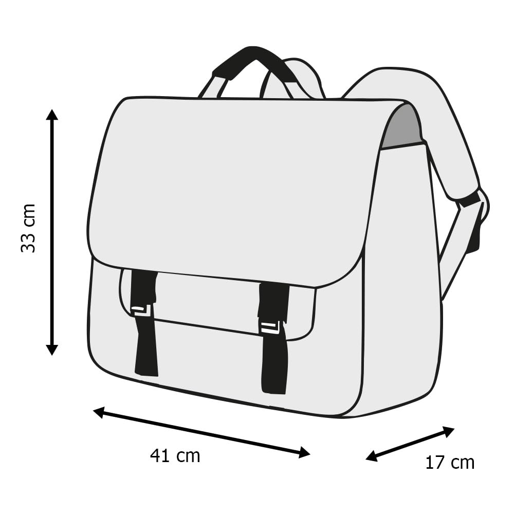 Tann's - Cartella Romy Marine 41 cm - Stampa a pois, ganse rosa glitterata e pompon in tulle - Cartella scolastica ragazza 2 soffietti - CE2 CM1 CM2