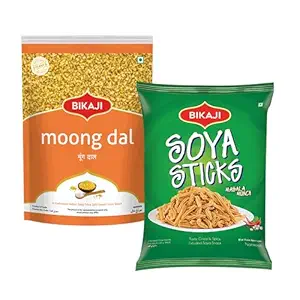 Moong Dal 1000g and Soya Sticks 200g Combo of 1200g (42.33Oz) – Authentic Indian Snacks Family Pack | Crunchy Namkeen, Party Mix, Bar Snacks & Tea-Time Treats