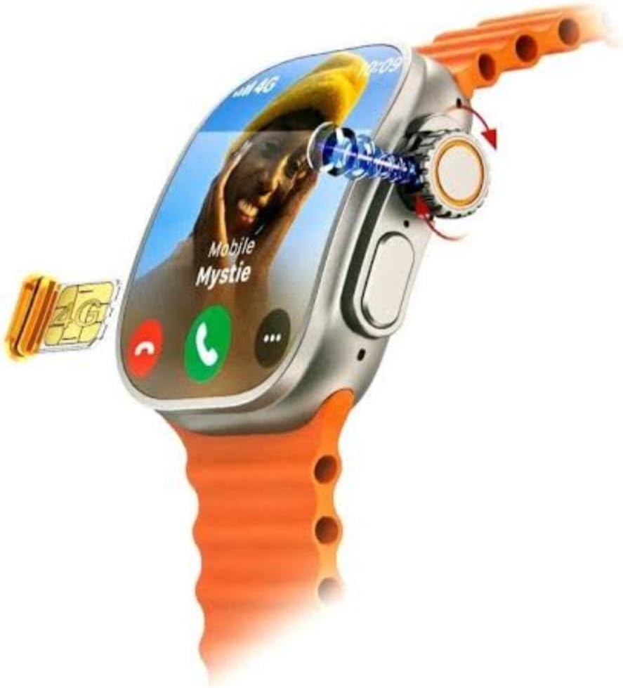 Generic TC41 AMOLED Smart Watch showing SIM card insertion slot and a call interface.