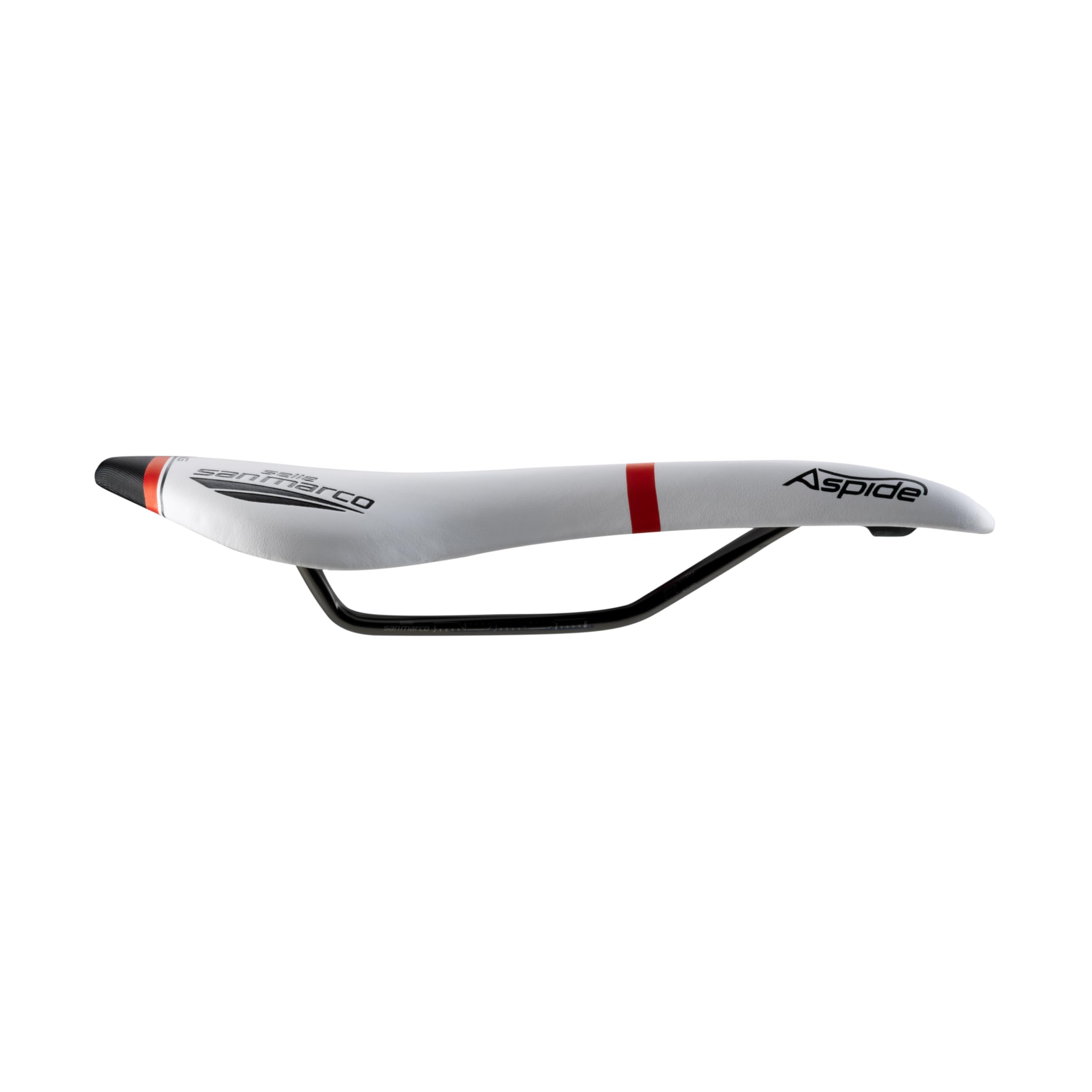 Selle San Marco ASPIDE Racing - Sella per Bici da Corsa, Leggera, Foro Anatomico, con Forma Curva e Seduta Stretta, Rail in Xsilite