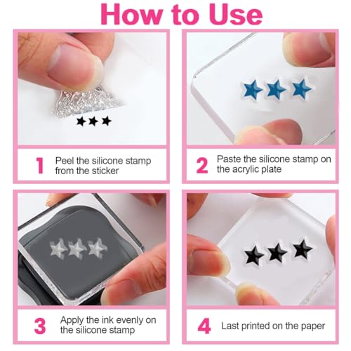 BEUNITONE 2pcs Vintage Ticket Stamp and Die Set Postage Clear Stamp Frame Cutting Dies for DIY Scrapbooking Star Silicone Stamps Embossing Stencils Template for Paper Card Making Album Craft Decor