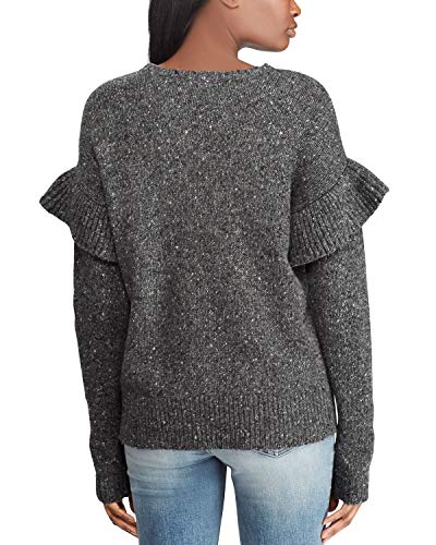 Ralph Lauren Womens Ruffle Sleeve Pullover Sweater, Grey, Medium #TOP3