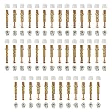 40 Sets Furniture Board Cam Fitting with Dowel and Pre-Inserted Nut, 3 in 1 Cam Lock Nuts for Cabine