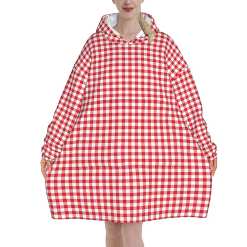 Sweat à capuche carreaux rouges le cadeau confort unisexe idéal