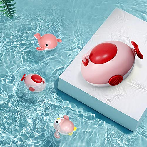 6 Pack Bath Toys, Wind Up Swimming Submarine, Whale and Penguin for Toddlers 1 2 3 Years Old Multi-Colors Floating Toy, Bathroom Pool Playsets Fun Bath Time Gift for Kids Infants Boys Girls