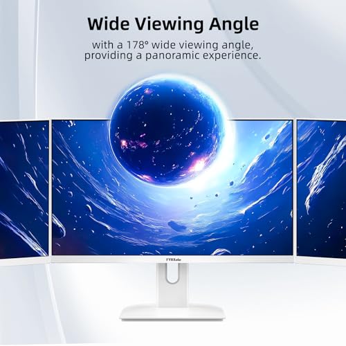 Image of FYHXele 27 inch White Monitor,QHD (2560x1440P) 180Hz 100% sRG Computer Monitors,IPS Panel, 3Sides Frameless, Flicker-Less,Blue Light Filter, for Office & Gaming (DP,HDMI)