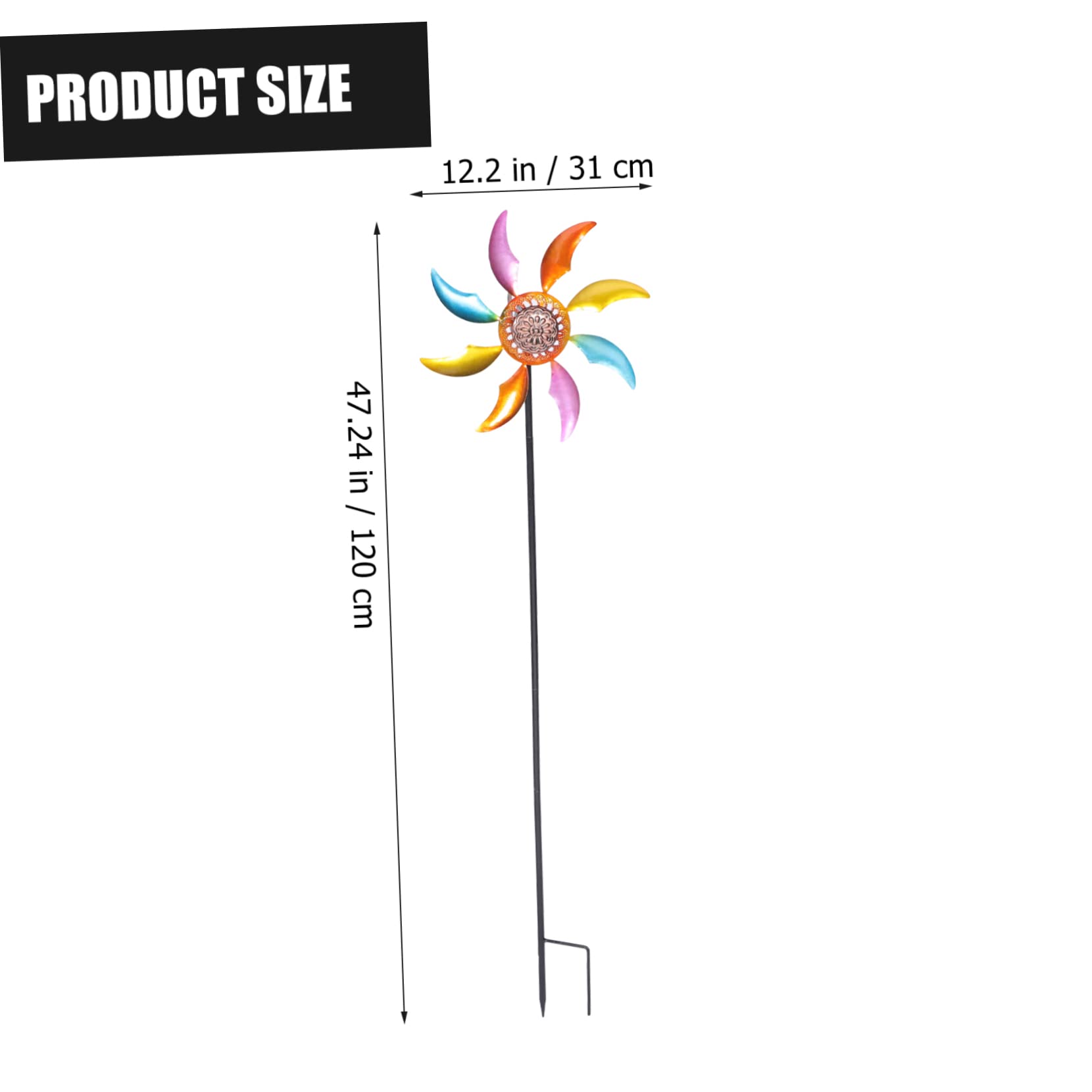 Molino de Viento Diseño Delicado y Apariencia Única Decoración Exterior de Metal Fácil de Usar para Jardín Adecuado para Patio y Hogar