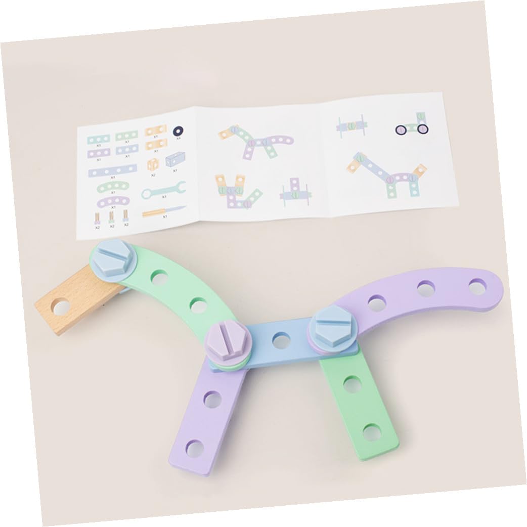 Didiseaon Set di Utensili Giocattolo in Legno Apprendere Figure e Colori Ragazzo Ragazza e per Kit Educativo Sviluppare Abilità Manuali Decorazioni Scuola