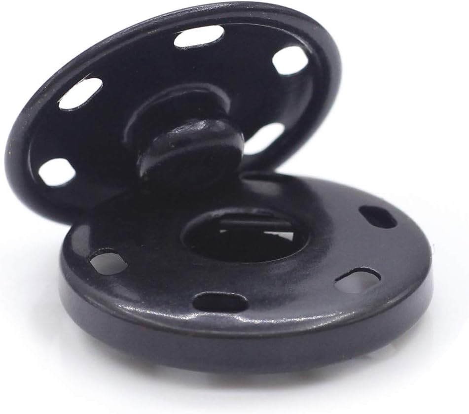 55 Sets Sew-on Snap Buttons Metal Snap Fastener Durable Press Studs Buttons for Sewing Clothing, 4 Sizes (Black)