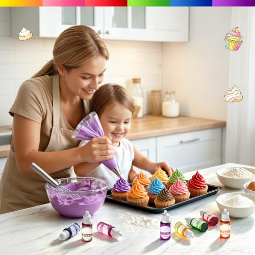 Image of Food Coloring Set - 8 Colors Liquid Edible Dye for Baking Cake Cookie 10ml