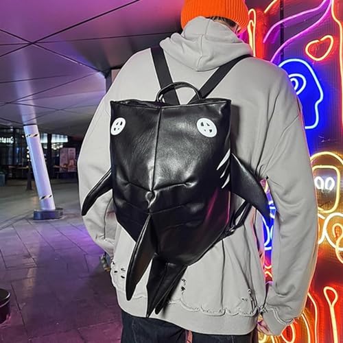 Shark Backpack Cute Animal Schoolbag, Y2K Cool 3D Shark Bag Preppy Korean Zipper Large Capacity Kawaii Novelty Purse Trendy Portable Kids Backpack for Boys Girls School (Black)3