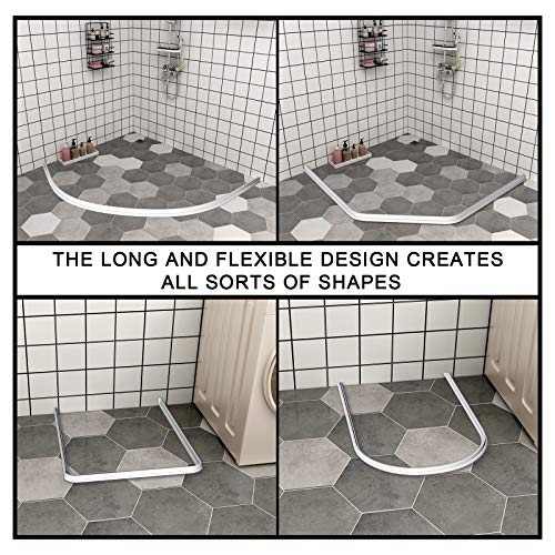39 Inch Collapsible Threshold Water Dam For Shower Stall,Silicone Shower Barrier Keeps Water Inside Threshold,Bathroom Water Stopper,Flood Shower Barrier,Dry And Wet Separation #TOP6