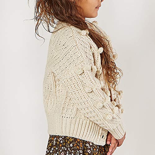 Moru Toddler Girls Fall Plain Cardigan Sweaters Kids Cable Knit Jacket Outwear4