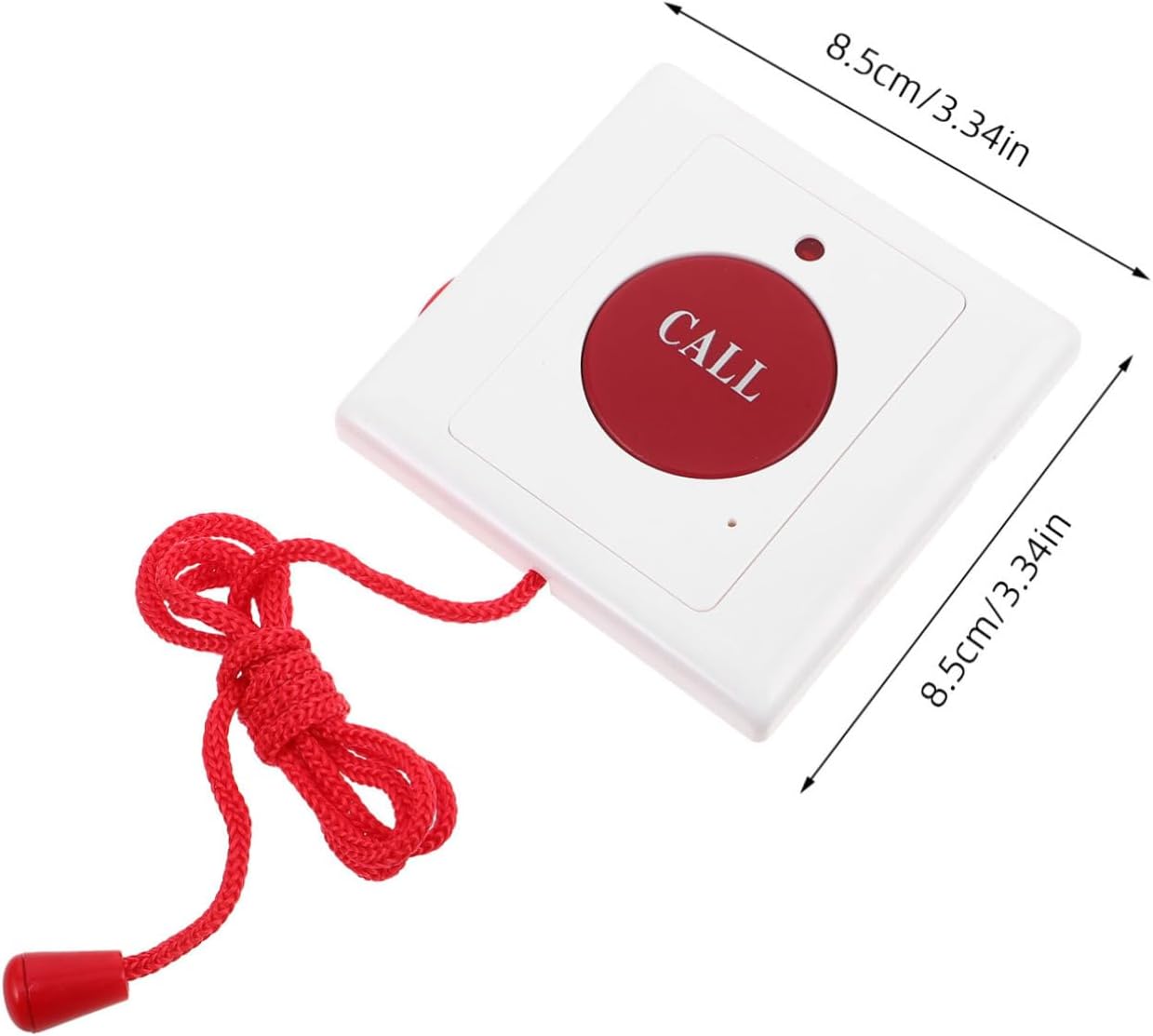 Emergency Call Button with Cord, Dual Alarm Wall Mount, Plastic