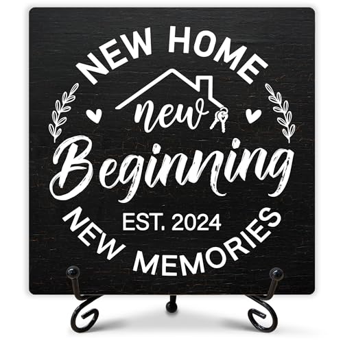 House Warming Gifts New Home New Home New Beginning New Memories Welcome Home Decorations New Home Gift Ideas for Family Couple Home Decor Living Room Bedroom Kitchen Bathroom 5 x 5 Inches 064