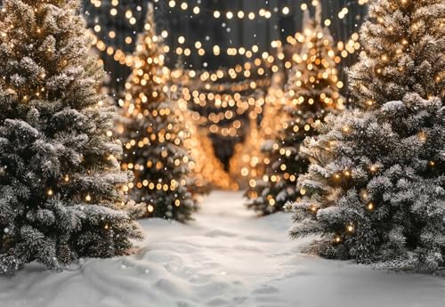 Kate Christmas Backdrops Winter Outdoor Forest Trees Bokeh Decoration Holiday Photo Party Supplies Props, 7x5ft by Kate - Image 2