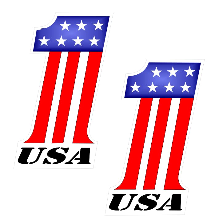 Stickers USA One grand format 25x25cm autocollants Amérique carrés