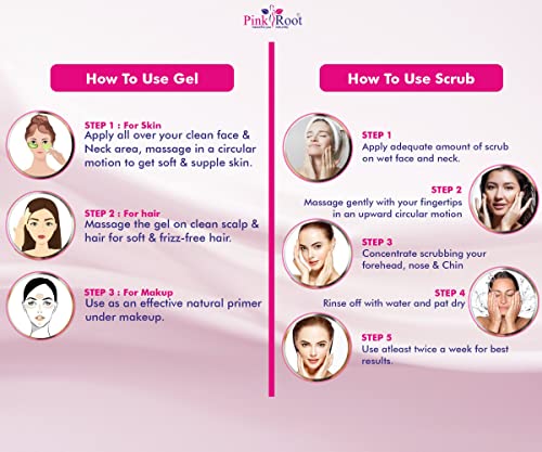 Image of Pink Root Aloe Vera Gel Scrub 500gm with Papaya Gel 500gm