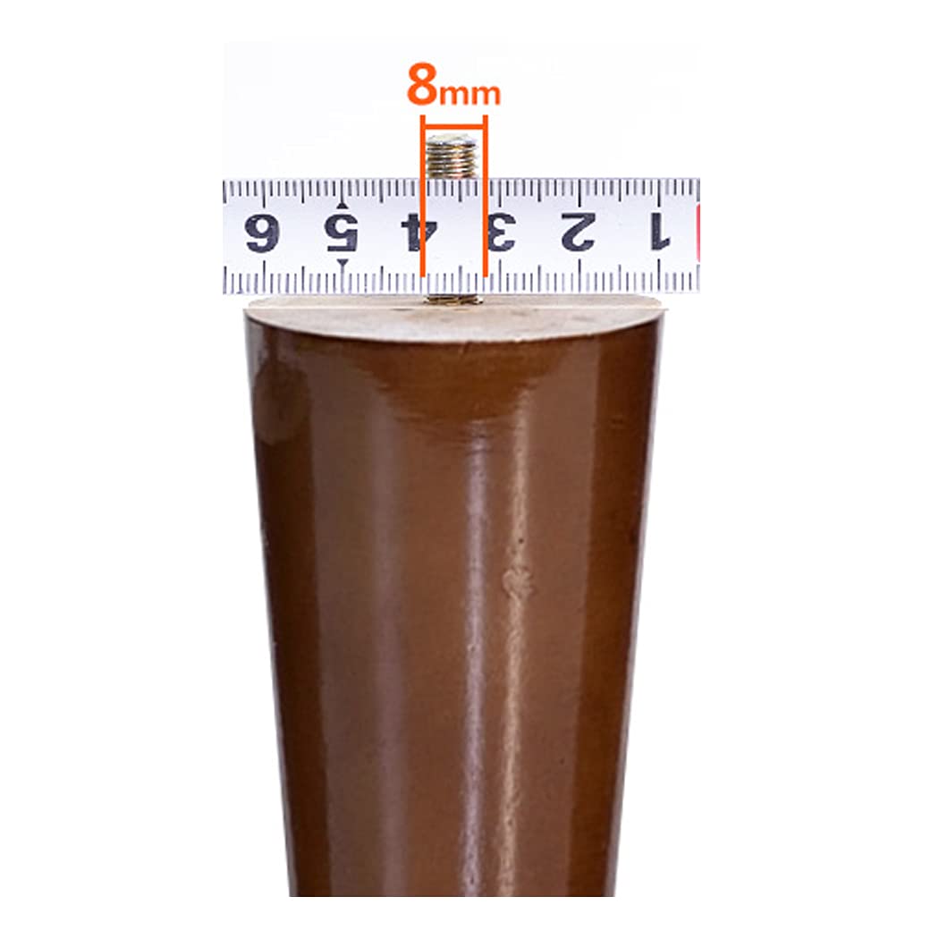 Gambe affusolate in legno massello, 20 cm, oblique, piedini di ricambio per divano, divano, TV, tavolo da pranzo, sedie, set di 4 gambe M8 in pelliccia