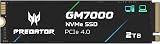 Acer Predator GM7000 Gaming SSD 2 to - Jusqu’à 7400 Mo/s en Lecture - M.2 2280 NVMe PCIe Gen4 avec Cache DRAM, SSD Interne pour Ordinateur Portable et de Bureau - Compatible PS5 - 4