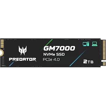 Acer Predator GM7000 Gaming SSD 2TB - up to 7400 MB/s Read - M.2 2280 NVMe PCIe Gen4 with DRAM Cache, Internal Solid State Dr