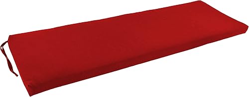 Miniatura 1 de Blazing Needles Cojín de banco de sarga, 60 "x 19", rojo rubí