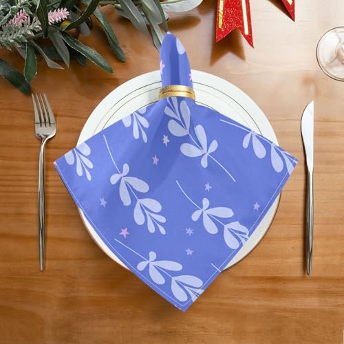 Servilletas de Tela con Patrón Azul y Púrpura, Set de 6 miniatura 2