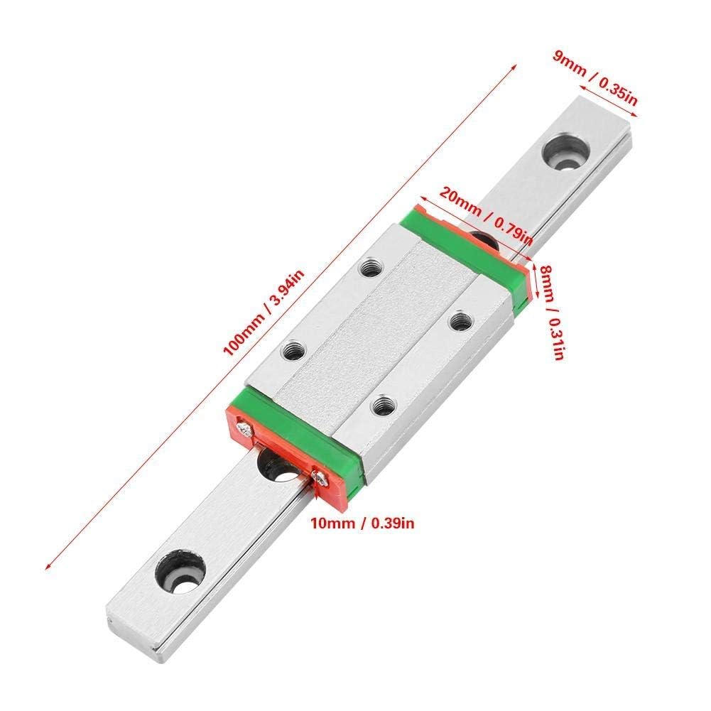 100mm MGN9H Miniature Bearing Steel Linear Motion Rail 9mm Width + Slide Block Linear Rail for Automatic Equipment, Precision Measuring Equipment — Amazon image 2