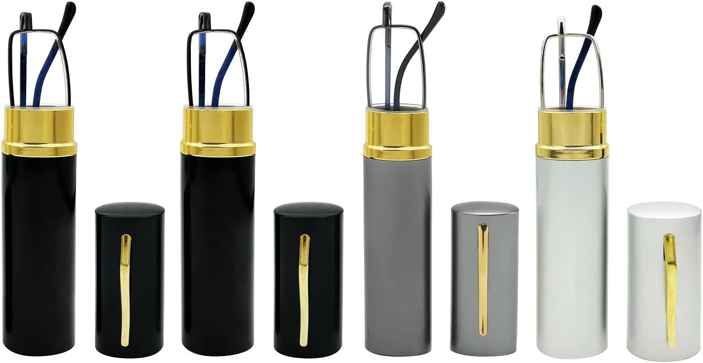 4PACK Reading Glasses Slim Pocket Readers Anti Blue Light with Portable Case for Men Women - Image 2