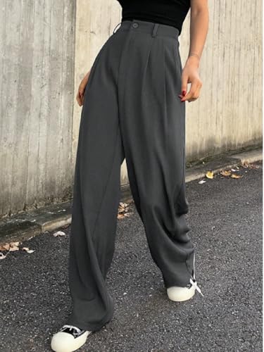 Image of OOMPH! Women's High-Waisted Pant | Wide Leg Trousers | Korean Style Stretchable Trouser