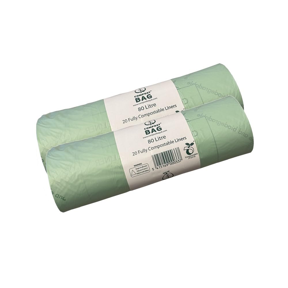 80 Litre x 40 CompostBag Compostable Biodegradable Commercial Food Waste Bin Liner Bags/Sacks (80L) EN13432